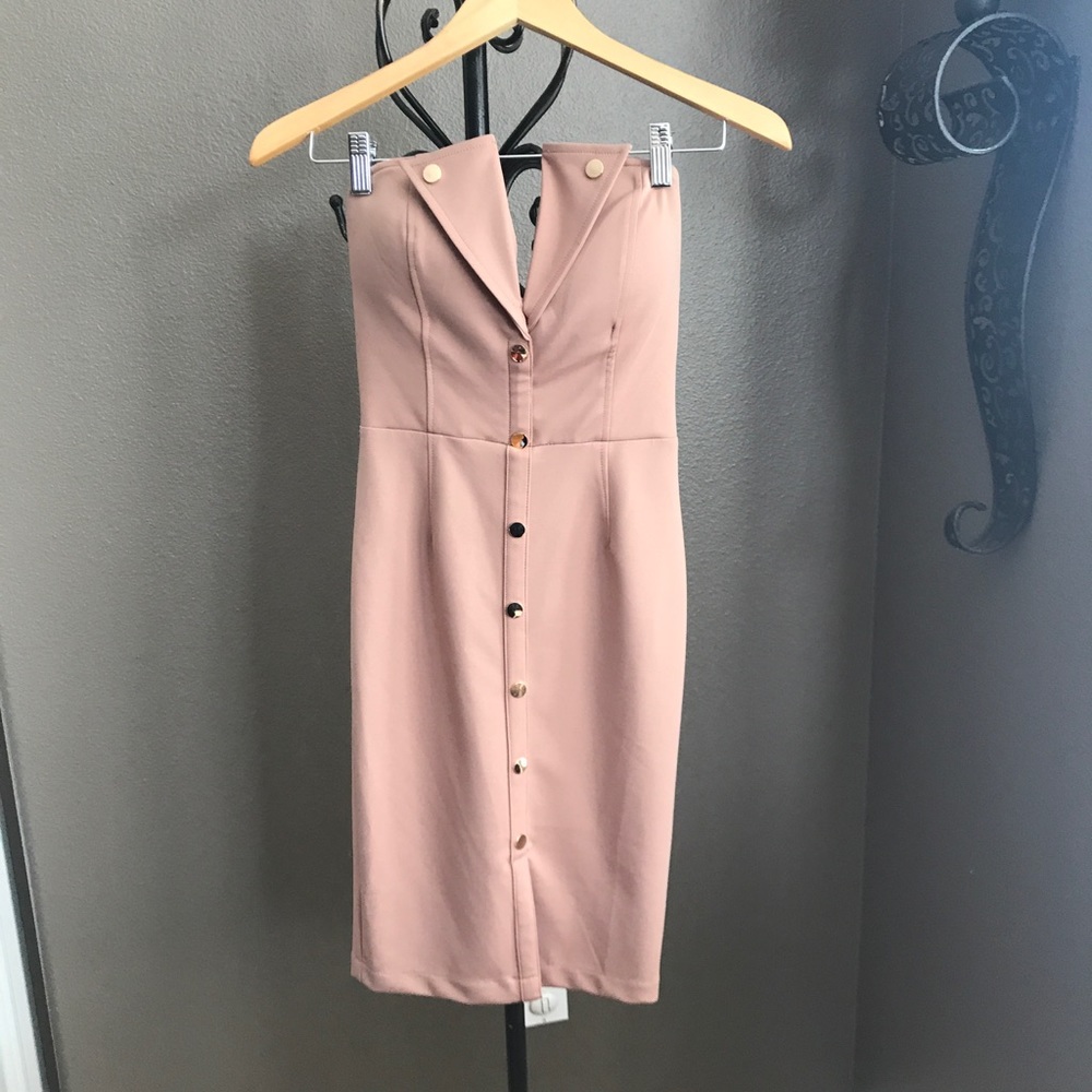 Strapless Button Dress | NWT
